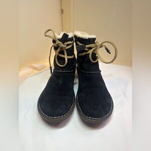 UGG Black Ankle Boots with Tan Laces